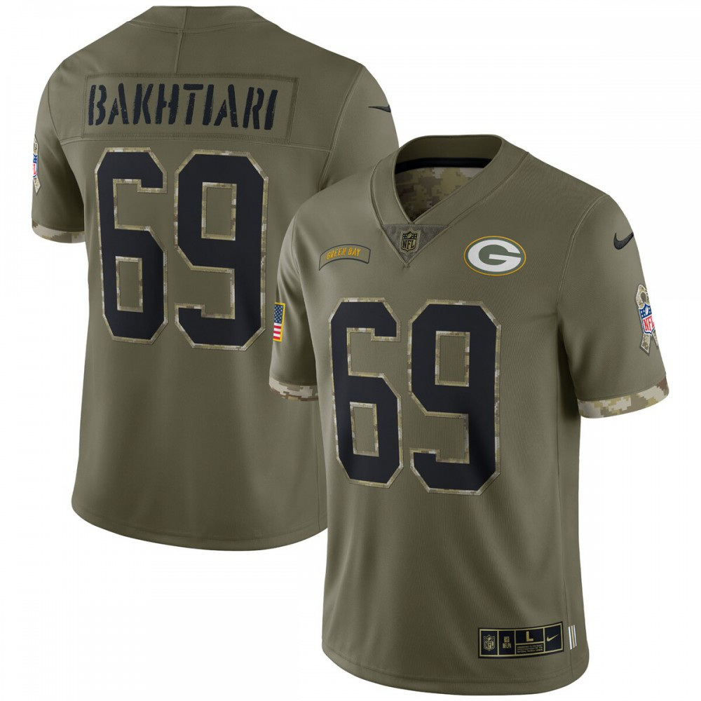 David Bakhtiari Green Bay Packers Nike 2022 Salute To Service Limited Jersey - Olive-Profan Arena